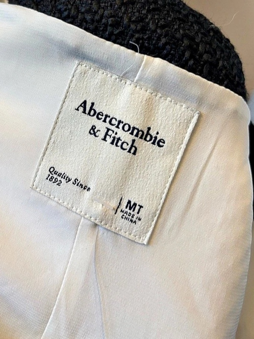 Abercrombie & Fitch The A&F Mara Tweed Vest Mini Dress Cream & Black sz Medium - Picture 9 of 11